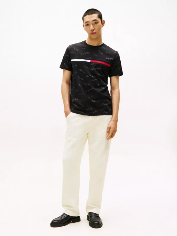 78JA523_BDS_alternate2 Camiseta con el logo en bandera y firma Tommy Hilfiger